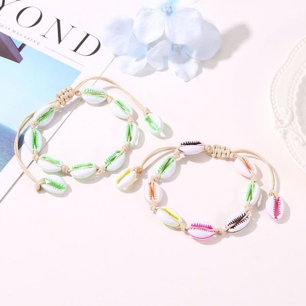 

color shell rope bracelet bohemian beach female accessories beaded, strands, Black