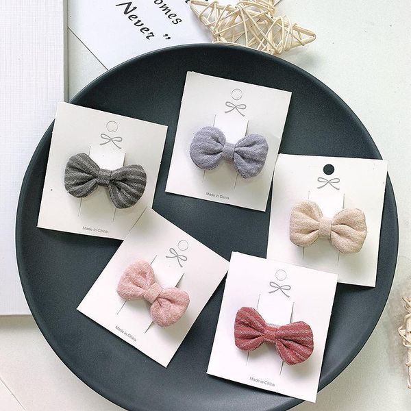 

hair accessories 2/5pcs/set cotton bows clips for girls candy handmade kids hairpins baby child ornaments 2021, Slivery;white