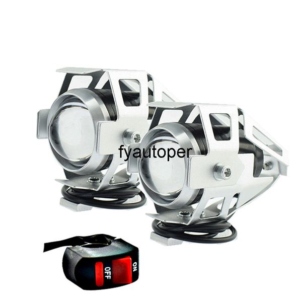 Luzes de trabalho de moto Motocicleta luzes de nevoeiro Lâmpada125W 12V U5 faróis de U5 Spotlight Moto Auxiliar Lâmpada de Condução LED Carro