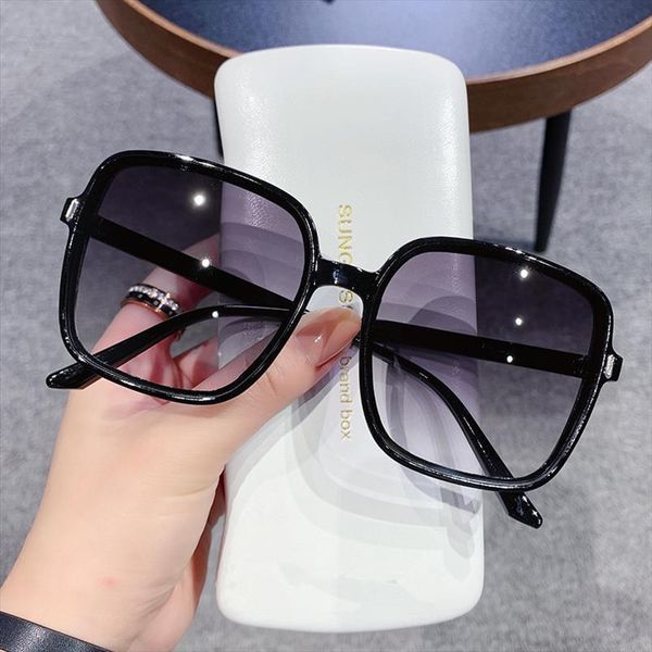 

oversized sunglasses women designer vintage square sun glasses classic eyewear for lady uv400 big frame, White;black