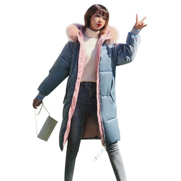 

women's down & parkas medium and long golden velvet cotton padded clothes women's 2021 winter korean loose fashion hooded large woo, Black