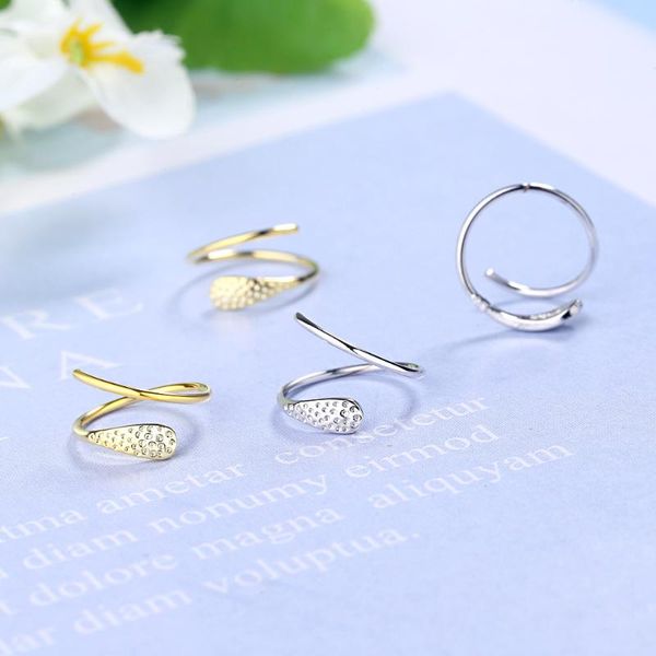 

stud prevent allergy 925 sterling silver spiral earrings for women wedding statement jewelry pendientes brincos eh1400, Golden;silver