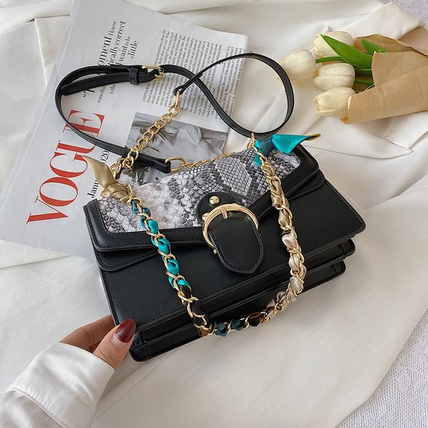 

outlet online 70% off sale snake skin pattern personalized fashion women's bag 2021 new chain messenger large double compartment high s