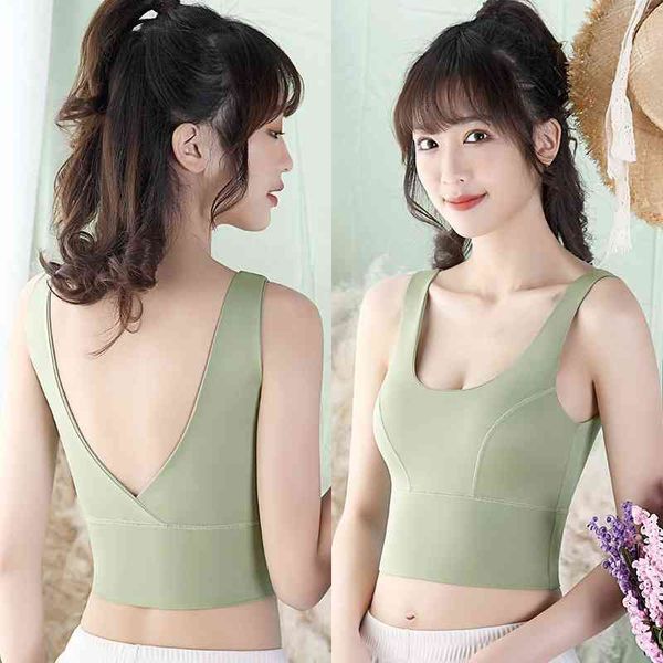 

2021 naked feeling latex underwear shape gathering running sports waistcoat female yoga fitness bra, Black;white