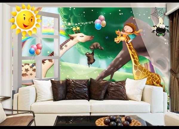 

wallpapers custom large mural 3d wallpaper cartoon nordic animal world children's bedroom tv back wall decor deep 5d embossed