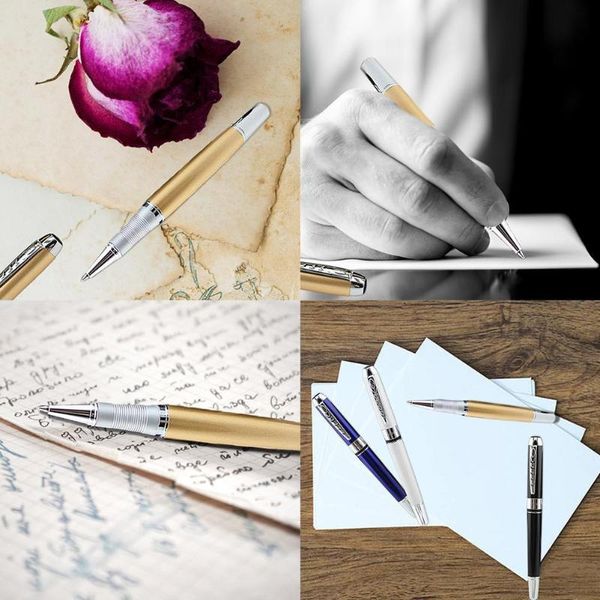 

ballpoint pens 1pc luxury metal pen roller business school signature ball gel supplies office stationery gift w0e9, Blue;orange