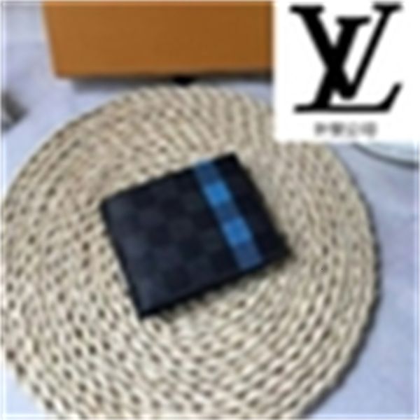 

m60086 classic grid blue lining wallet real leather compact long wallets chain wallet pouches key card holders phone cases, Red;black