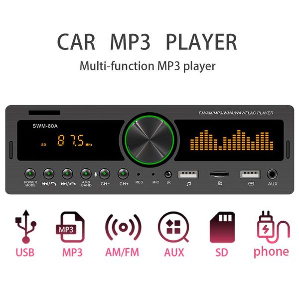 

car audio mp3-stereo radio bluetooth fm/tf/aux/u disk/usb 1 din multimedia player