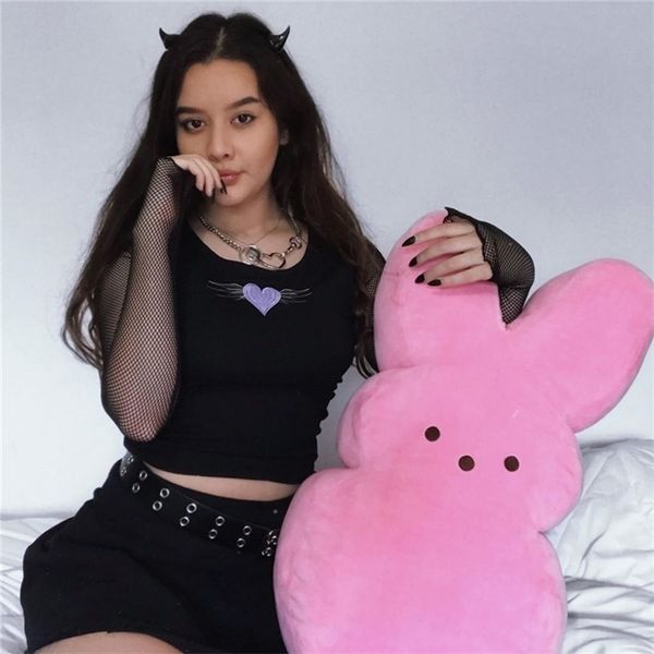 

women cropped heart shape embroidery t shirt summer mesh sleeve patchwork tee shirt femme crop 210518, White