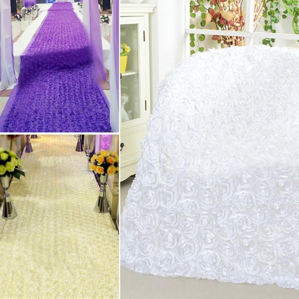 

decorative flowers & wreaths 1.45m x 5yards white rose fabric red 3d embroidery flower cloth for wedding dress carpet background diy sewing