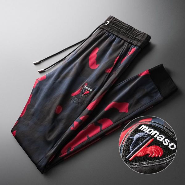 

men's pants 2021 autumn camouflage jogger men clothing drawstring sports street fashion designer joggers pantalon homme, Black