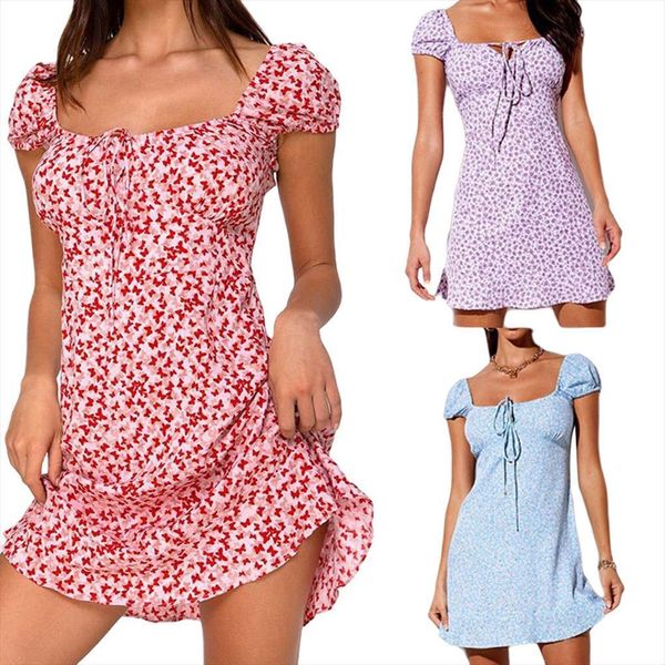 

boho polka dot printed womens dress bow bodycon summer holiday sundress beachwear mini, Black;gray