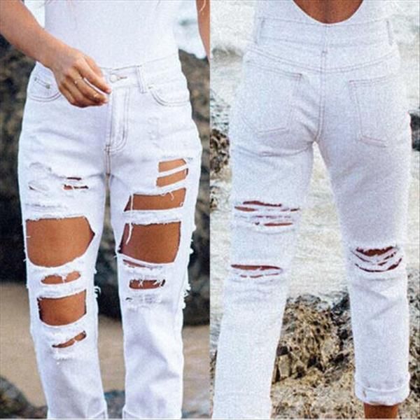 

summer white hole hollow women capri slim solid casual pencil long full length trousers fashion, Black;white