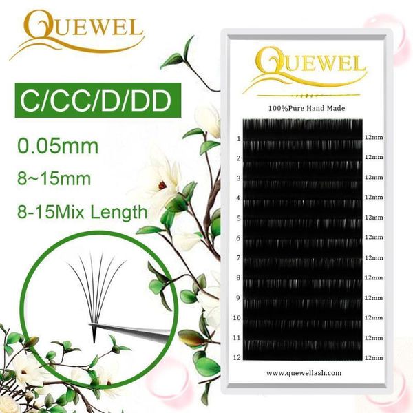 

quewel automatic bloom eyelashes extension flowering 3d effect camellia natural eyelash thickness 0.05mm convenient thick1
