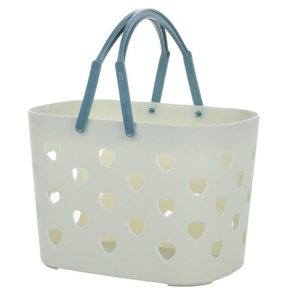 

storage baskets 875a portable shower caddy tote heart shaped hollow plastic basket w/ handle