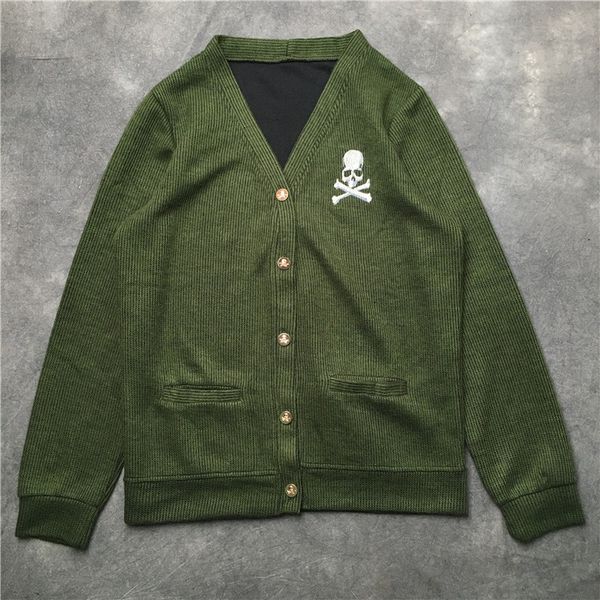 

men's sweaters informal knitted sweater, oversized high-quality asian sweater with skull and monster, mastermind, knight, winter, novel, White;black