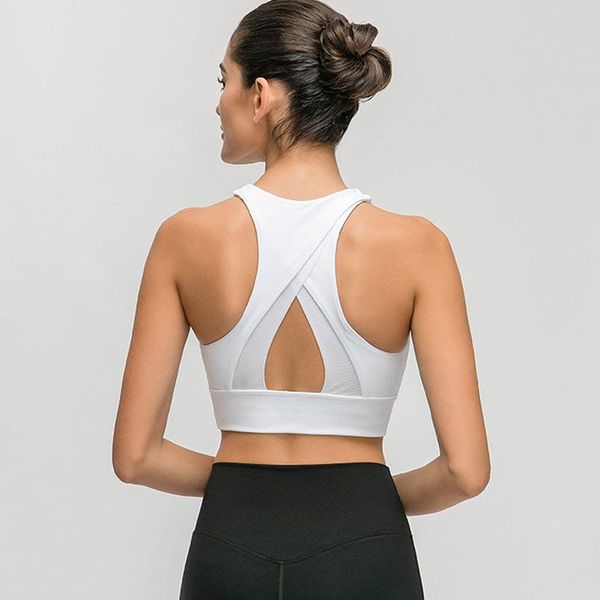 

women's tanks & camis us size 4-12 women push up sports bra high impact fitness super soft crop tank d1910i, White