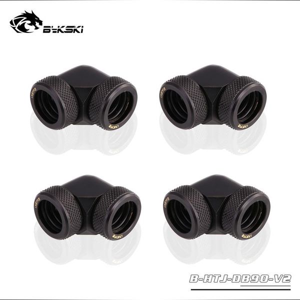 

4pcs/lots bykski 90 degree fitting use for od14mm hard tube to hand compression copper double interface fans & coolings
