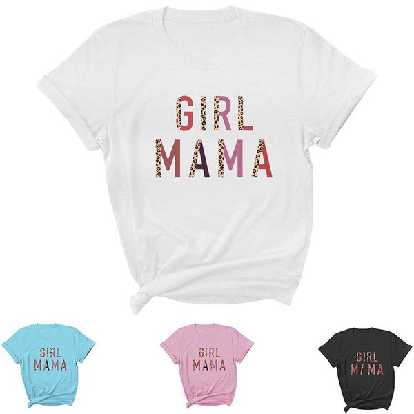

women's t-shirt girl mama letter print women t shirt short sleeve o neck loose tshirt ladies tee clothes camisetas mujer, White