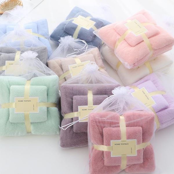 

towel thick coral fleece bath set beach small and large covers soft absorbent
