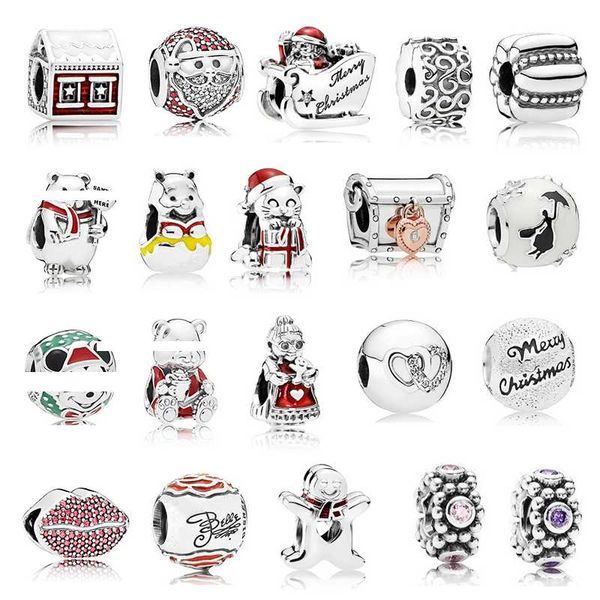 

other christmas day s925 sterling silver eve snowman cartoon fantasy sculpture charm accessories house zircon women's