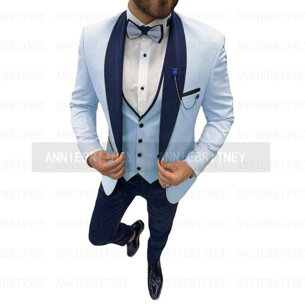 

men's suits & blazers stylish man bridegroom wedding 3 pieces plus size dinner party shawl lapel jacket men blazer pants spliced vest s, White;black