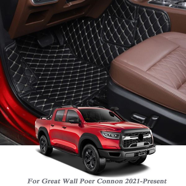 

car styling pu leather floor mat for great wall poer connon 2021-present auto foot carpet warterproof cover internal accessories