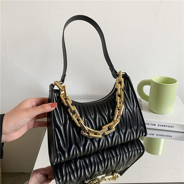 

evening bags simple shoulder messenger for women elegant armpit sling handbags solid color pu leather black