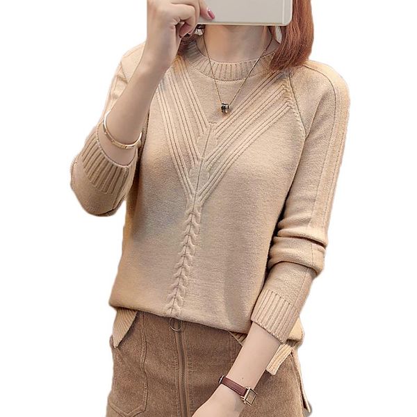 

women's sweaters winter women pullover sweater fashion autumn plus size o-neck knitwear loose knitted female slim casual, White;black