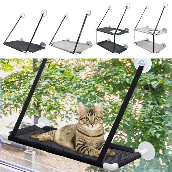 

cat beds & furniture mesh window mounted hammock bed pet climbing sleeping mattress breathable double layers comfortable seat accessories
