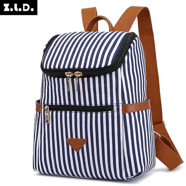 

new stripe canvas casual women's fashion summer travel backpack