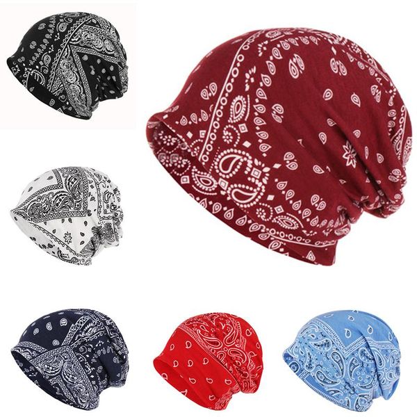 

beanies autumn and winter ski warm hat cashew flower pattern leisure sports hedging cap around the neck unisex
