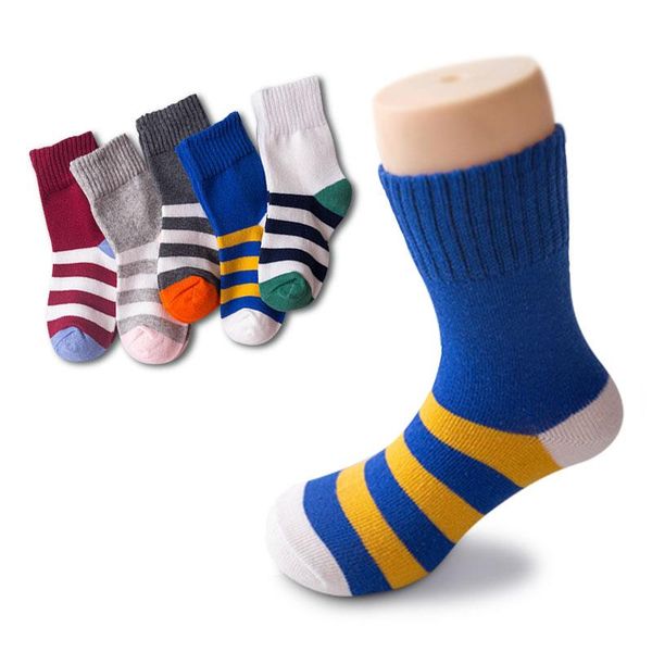 

pairs of children's socks for spring and fall. warm cotton boys girls. soft, breathable, striped sports, Pink;yellow