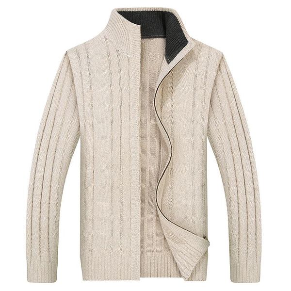 

men's sweaters nice autumn winter men wool sweater soild color zipper knitted sweatercoat male silm fit warm casual knitwear 6xl 7xl, White;black