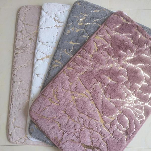 

bath mats mat bronzing marble pattern non-slip bathroom carpet 40*60cm