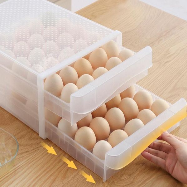 

storage bottles & jars drawer egg rack large capacity fresh box household refrigerator fruit vegetable container holder kitchen tools