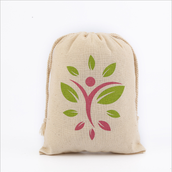 

gift wrap 2021 ins style customized personality logo cartoon alphabet green leaf pattern printed drawstring bags organizer jewelry bag