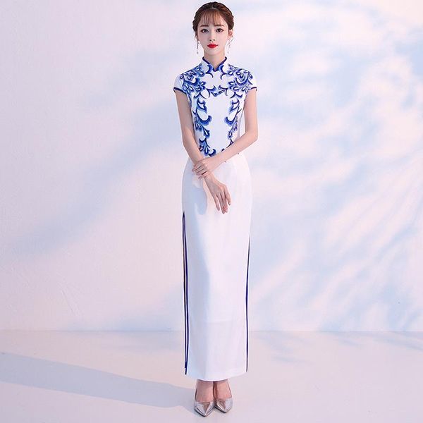 

s-5xl exquisite appliques trim elegant qipao lady slim chinese formal party dress white temperament classic long cheongsam ethnic cloth, Red