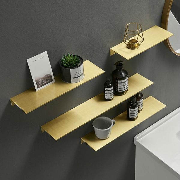 

nordic punching gold bathroom shelf organizer thickening space aluminum storage racks shower caddy metal shelves wjb41811 hooks & rails