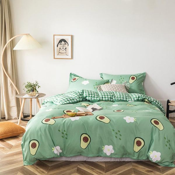 

home textiles aloe cotton four-piece quilt cover pillow case sheet boy girl bedding garden small floral set nordic 150 sets