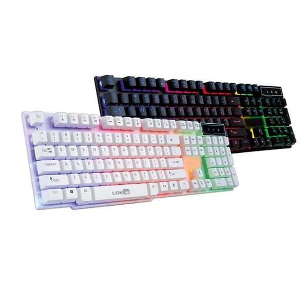 

colorful crack led illuminated backlit usb wired pc rainbow gaming keyboard deskoffice entertainment for lapgamer keyboards