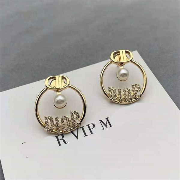 

special offer designer jewelry letter pearl ring brass fashion earrings 925 silver needle g1ct