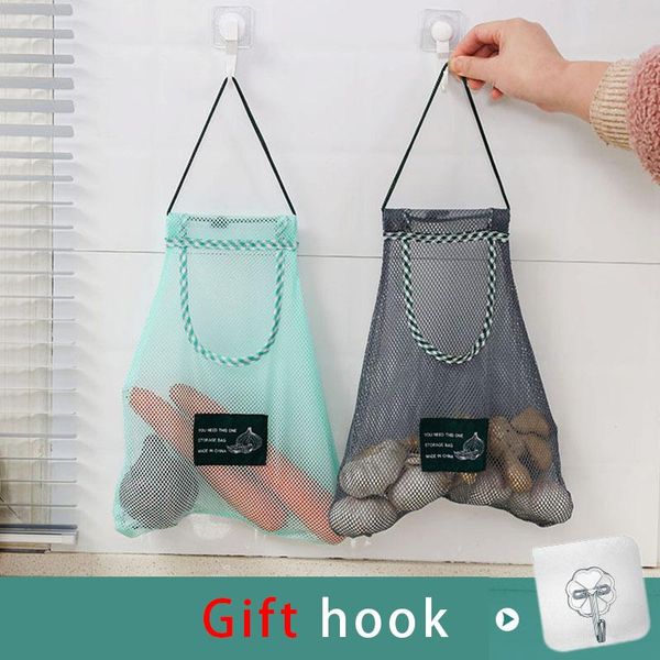 

hanging baskets vegetable storage net bag grocery holder reusable produce bags home organization and kitchen tools