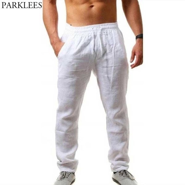 Pantaloni di lino maschile pantaloni lunghi casuali sciolti i pantaloni da spiaggia di yoga leggera pantaloni estivi casual - 6 colori 210522
