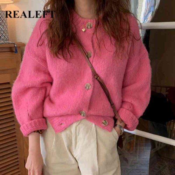 

autumn winter women's sweaters v-neck buttons cardigans casual fashionable korean ladies knitwears female 210428, White