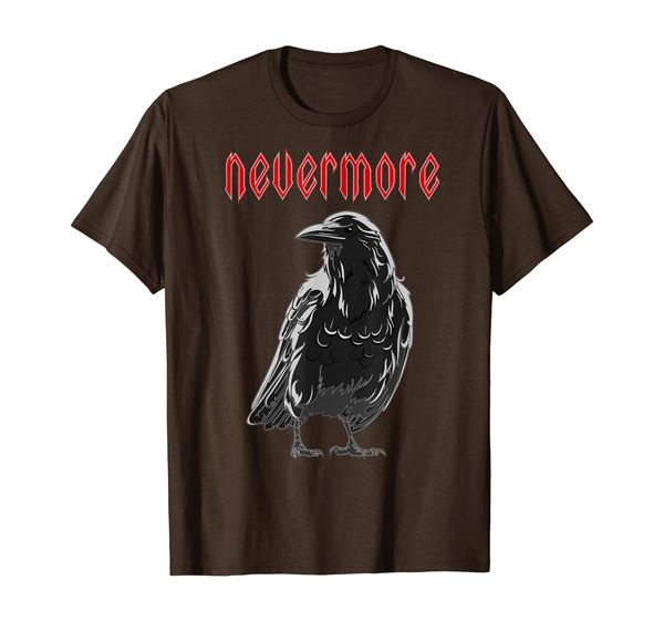 

nevermore raven crow goth metal t shirt, White;black