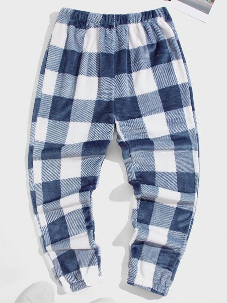 

men buffalo plaid pattern flannel pajama pants a56u#, Black;brown