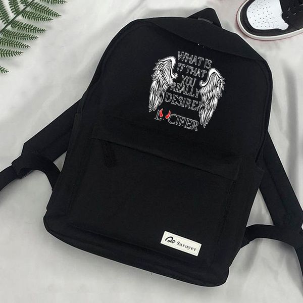 

backpack funny graphic lucifer satan school bag backpacks boys girls teengers lapfor students casual back pack sac a dos