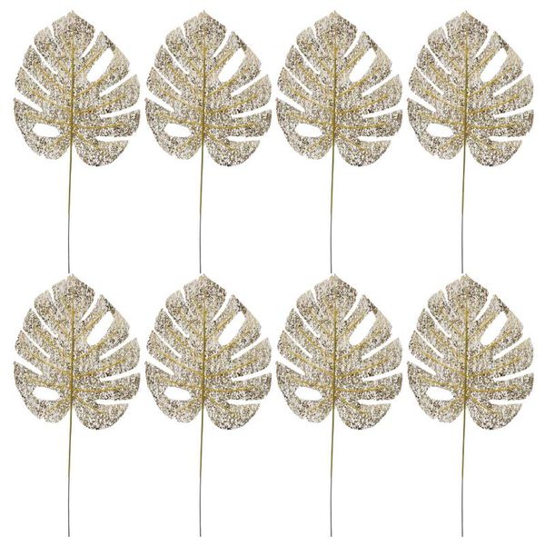 

decorative flowers & wreaths 20pcs golden palm leaves jungle decorations artificial tropical