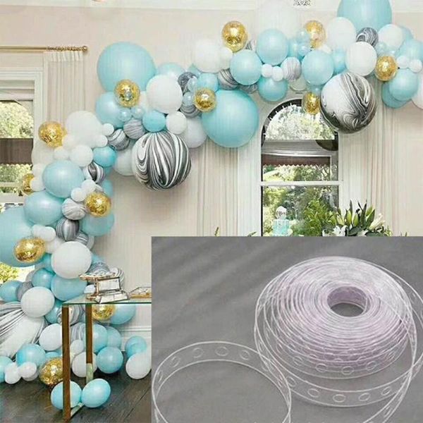

party decoration 1pc 5m plastic made balloon chain tape clear two holes arch connect strip supplies holder for birthday wedding par